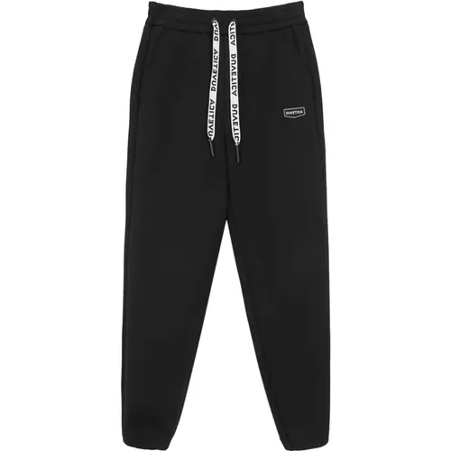 Schwarze Baumwoll-Polyester Trainingshose Frauen , Damen, Größe: W26 - duvetica - Modalova