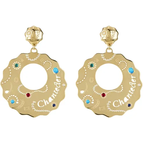 Gold Earrings with 0.46 CT Diamond , female, Sizes: ONE SIZE - Chantecler - Modalova