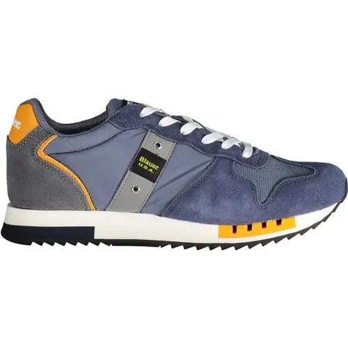 Lace-Up Sneakers with Contrasting Details , male, Sizes: 6 UK, 7 UK, 10 UK - Blauer - Modalova