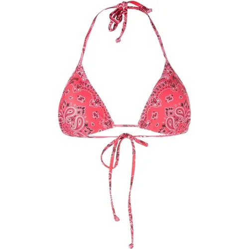 Fuchsia Paisley Print Bikini Top , Damen, Größe: M - Moschino - Modalova