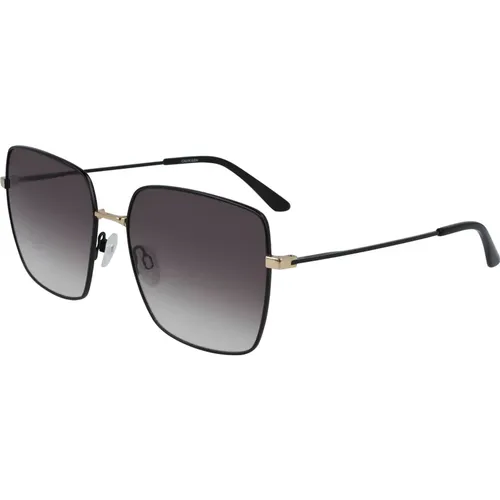 Schwarz/Dunkelgrau Getönte Sonnenbrille , Damen, Größe: 58 MM - Calvin Klein - Modalova