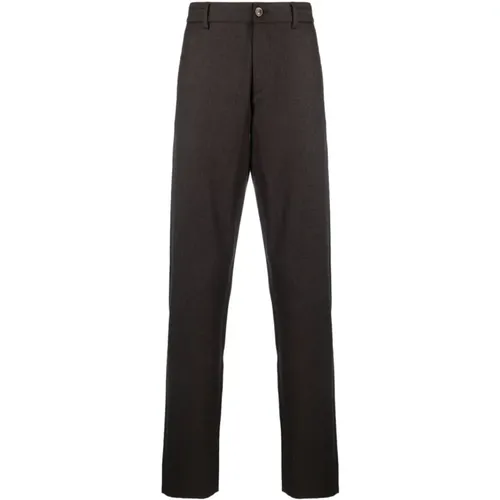 Wool Flannel Trousers with Leather Detail , male, Sizes: M, 2XL, L - Canali - Modalova