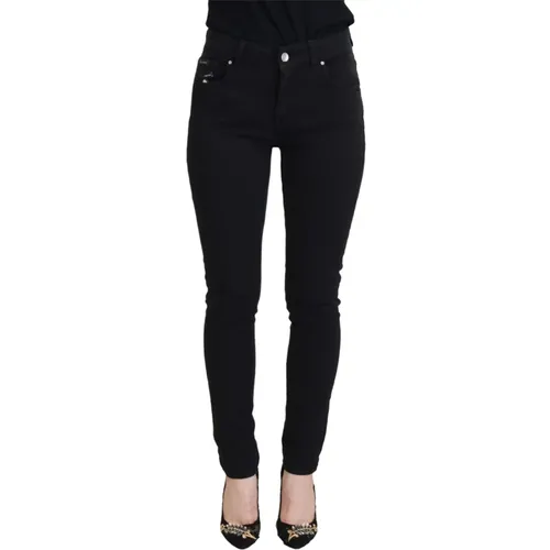 Skinny Denim Jeans Logo Details , female, Sizes: 2XS - Dolce & Gabbana - Modalova