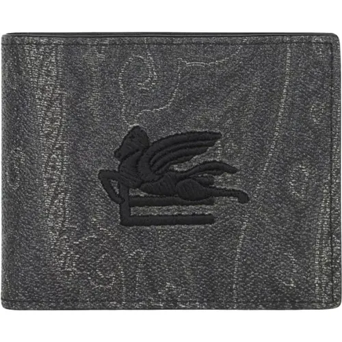 Black Paisley Design Wallet , male, Sizes: ONE SIZE - ETRO - Modalova