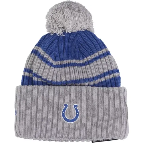 Indianapolis Colts Pom Pom Beanie Hat , male, Sizes: ONE SIZE - new era - Modalova