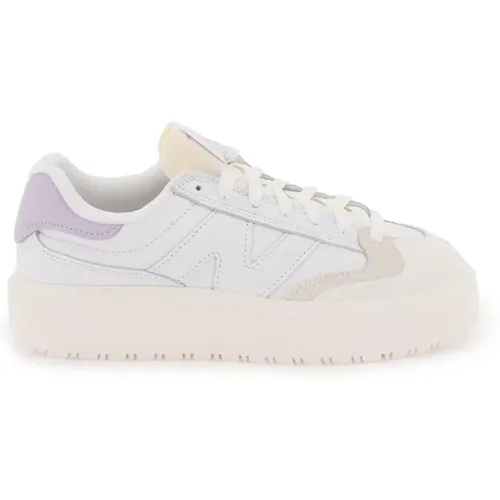 Leder Sneakers mit Gebogenen Linien , Damen, Größe: 36 EU - New Balance - Modalova