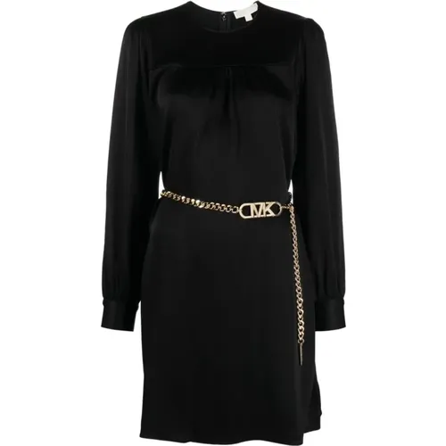 Empire Chain Mini Kleid Schwarz , Damen, Größe: L - Michael Kors - Modalova