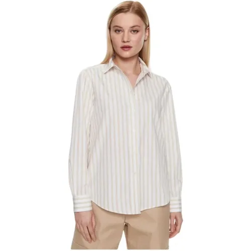 Striped Casual Cotton Poplin Shirt , female, Sizes: L, S - Tommy Hilfiger - Modalova