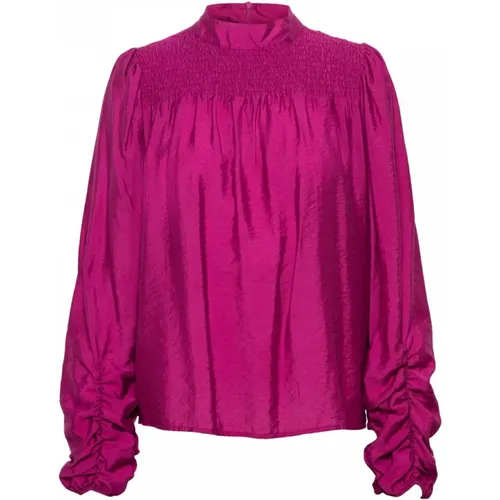 Missy Fuchsia Modal Top with Stand Collar , female, Sizes: XL, 2XL, M, L - &Co Woman - Modalova