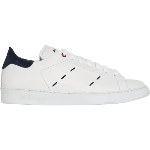 Weiße Leder Low Top Sneakers , Herren, Größe: 44 EU - Kiton - Modalova