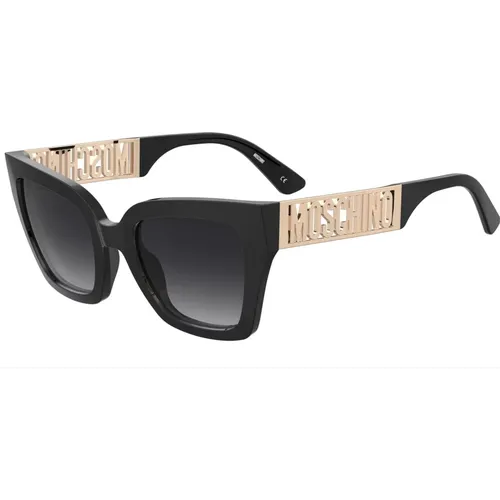 Dark Grey Shaded Sunglasses , female, Sizes: 53 MM - Moschino - Modalova