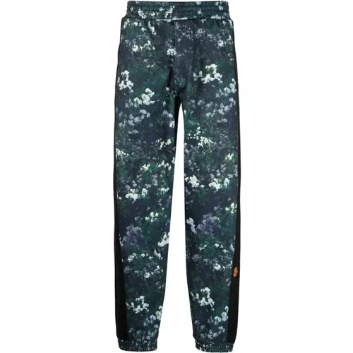 Floral Print Joggers with Tiger Head Motif , female, Sizes: M - Kenzo - Modalova