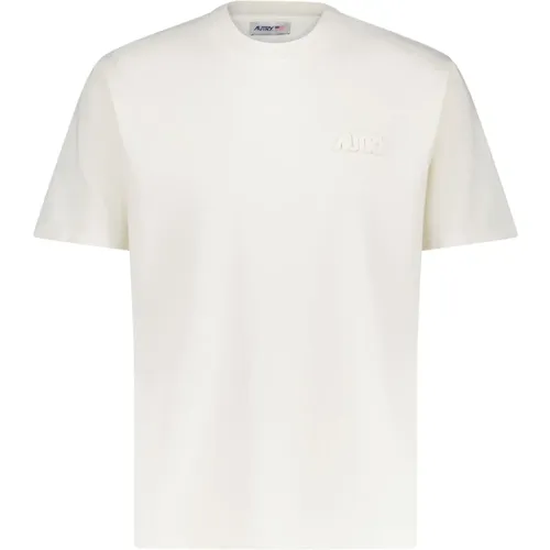 Logo Embroidered Cotton T-Shirt , male, Sizes: M - Autry - Modalova