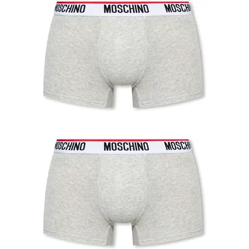 Branded boxers 2-pack , male, Sizes: 2XL, S, XS - Moschino - Modalova