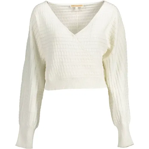 Elegant Long Sleeve V-Neck Shirt , female, Sizes: S, M - Kocca - Modalova