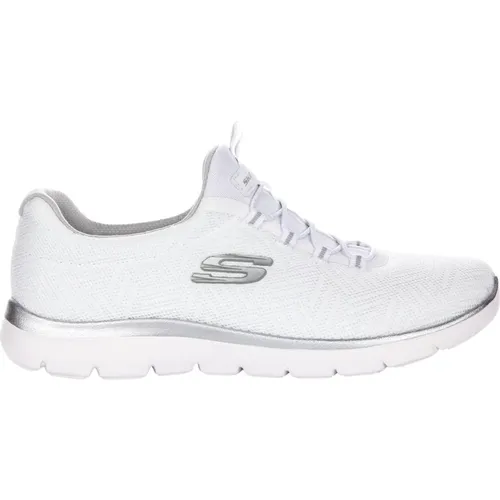 Mode Sneaker Weiß Silber Damen , Damen, Größe: 41 EU - Skechers - Modalova