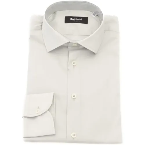 Slim Fit Italian Collar Shirt with Logo Detail , male, Sizes: 3XL, XL, 2XL - Baldinini - Modalova