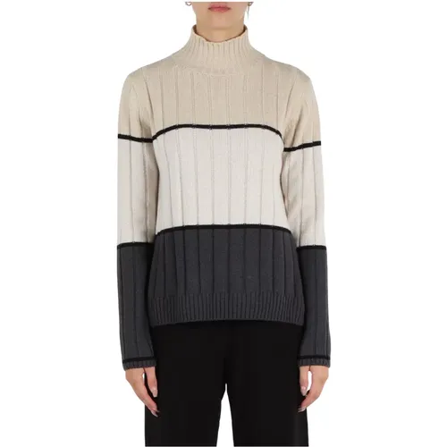 Gestreifter Merino Cashmere Pullover , Damen, Größe: M - MALIPARMI - Modalova