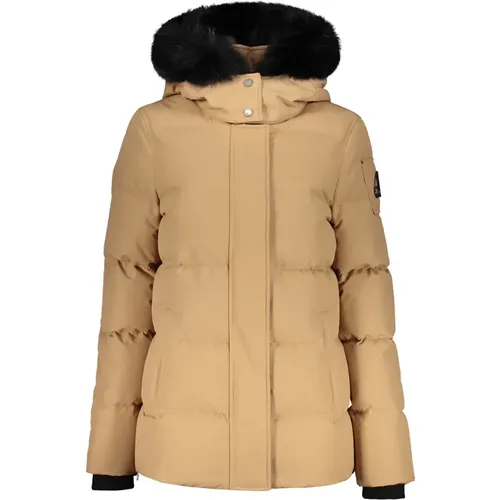 Daunenjacke mit Pelzrand , Damen, Größe: M - Moose Knuckles - Modalova