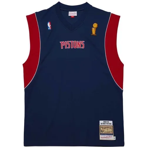 NBA Pistons Shooting Shirt 2003 Navy , Herren, Größe: 2XL - Mitchell & Ness - Modalova