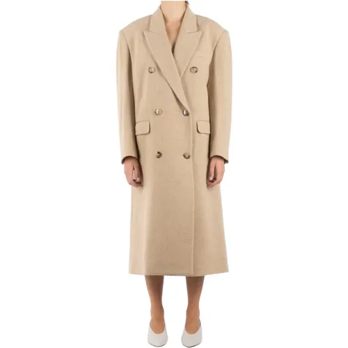 Ecru Wool Blend Coat Lexana , female, Sizes: 2XS, XS, S - Isabel Marant Étoile - Modalova