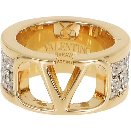 Kristall Vlogo Signature Ring,Swarovski Crystal Vlogo Signature Ring - Valentino Garavani - Modalova
