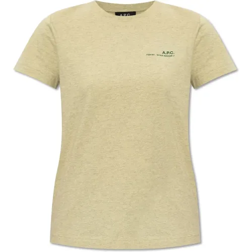 Überfärbtes T-Shirt mit Logo , Damen, Größe: L - A.p.c. - Modalova