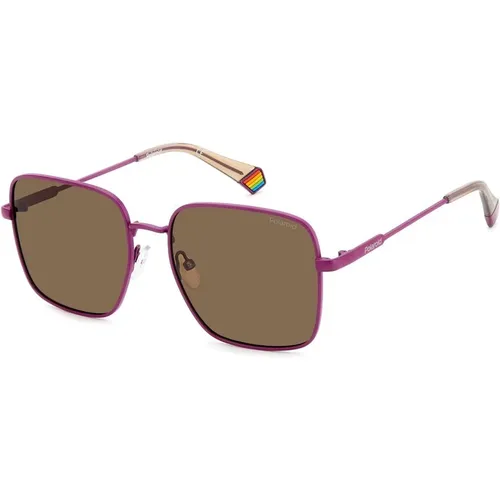 Lila Metall Sonnenbrille UV-Schutz - Polaroid - Modalova