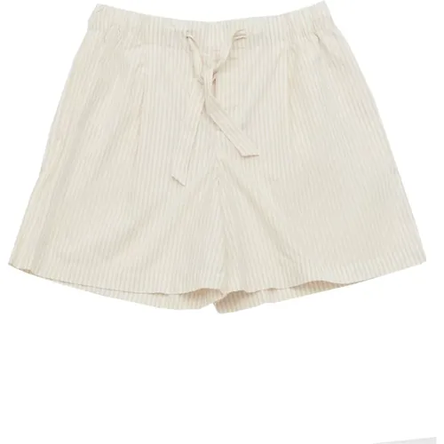 Cream Striped Cotton Shorts , female, Sizes: S - Birkenstock - Modalova