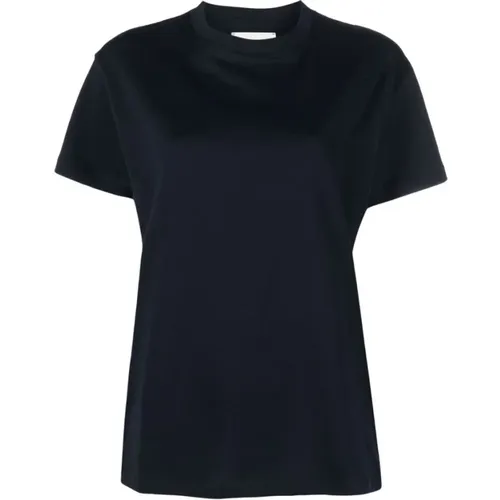 Marineblaues Baumwoll-T-Shirt mit Rundhalsausschnitt , Damen, Größe: XS - Studio Nicholson - Modalova