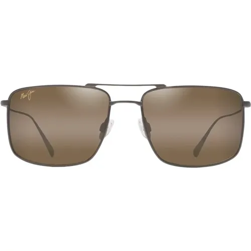 Unisex Square Sunglasses with Bronze Matte Titanium Frame , male, Sizes: 55 MM - Maui Jim - Modalova