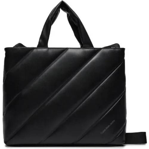 Schwarze Handtasche mit Schulterriemen , Damen, Größe: ONE Size - Calvin Klein Jeans - Modalova