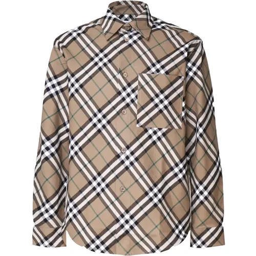 Vintage Check Wool Jacket with Side Pocket , male, Sizes: M, XL - Burberry - Modalova