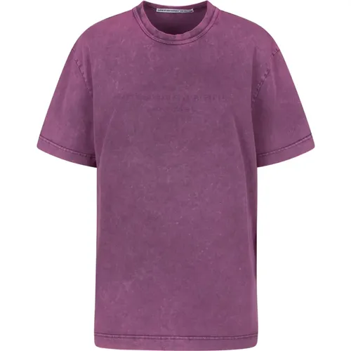 Bi-Color Acid Logo T-Shirt , Damen, Größe: M - alexander wang - Modalova