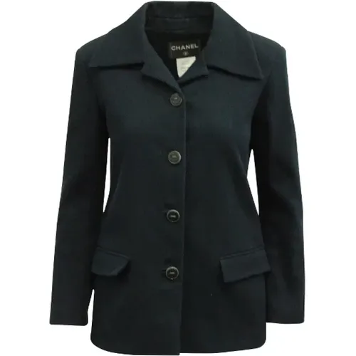 Navy Wool Buttoned Blazer - Chanel Vintage - Modalova