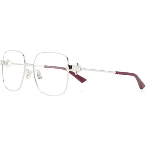Silberne Optische Brille mit Zubehör , Damen, Größe: 56 MM - Bottega Veneta - Modalova