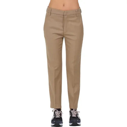 Stretch-Flanell-Zip-Hose , Damen, Größe: W30 - Dondup - Modalova