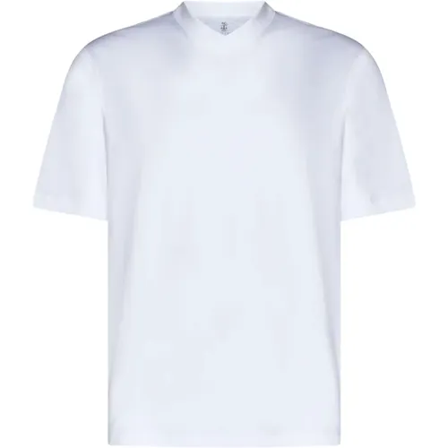 V-Neck T-shirts and Polos , male, Sizes: 2XL, M, S, XL, 3XL - BRUNELLO CUCINELLI - Modalova