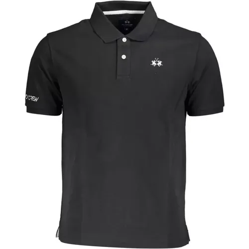 Schwarzes Baumwoll-Poloshirt mit Stickerei , Herren, Größe: XL - LA MARTINA - Modalova