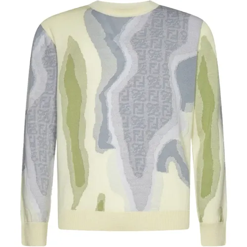 Green Wool Sweater Aw23 , male, Sizes: XL, L - Fendi - Modalova