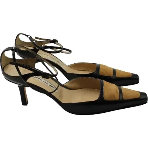 Pre-owned Leather heels , female, Sizes: 4 1/2 UK - Manolo Blahnik Pre-owned - Modalova