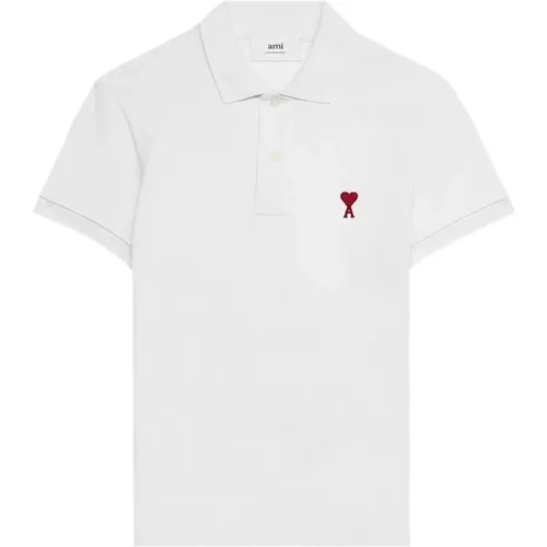 Heart Polo Shirt , male, Sizes: M, L - Ami Paris - Modalova