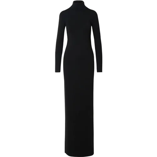 Ribbed Virgin Wool Dress , female, Sizes: M, S - Saint Laurent - Modalova