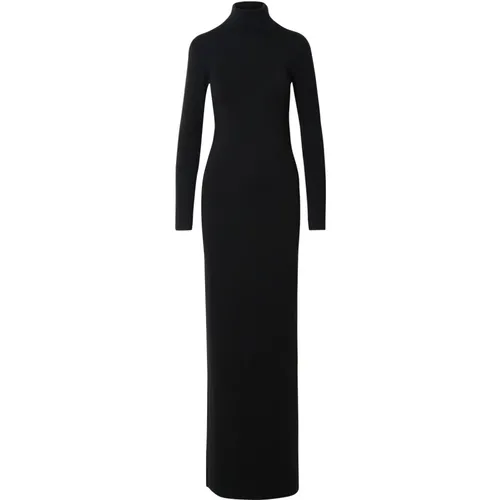 Ribbed Virgin Wool Dress , female, Sizes: S - Saint Laurent - Modalova