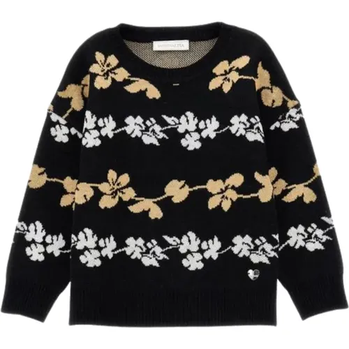 Blumen Pullover Schwarz Monnalisa - Monnalisa - Modalova