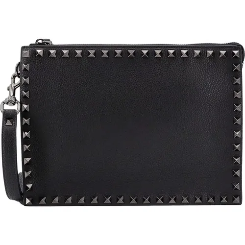 Elegant Leather Clutch Bag , male, Sizes: ONE SIZE - Valentino Garavani - Modalova