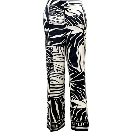 Zebra Print Silk Straight Pants , female, Sizes: M - Carolina Herrera - Modalova