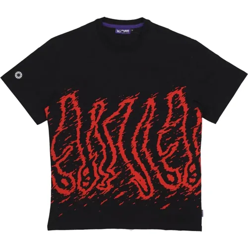 Schwarz/Rot Rundhals T-shirt , Herren, Größe: XL - Octopus - Modalova