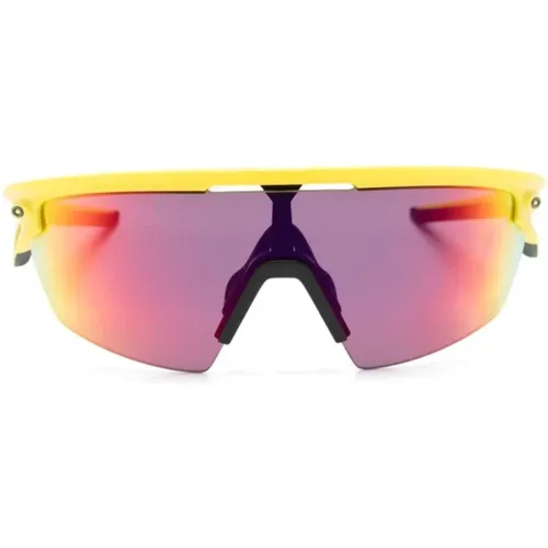 Gelbe Shield Sonnenbrille mit Prizm™ Linse , unisex, Größe: ONE Size - Oakley - Modalova