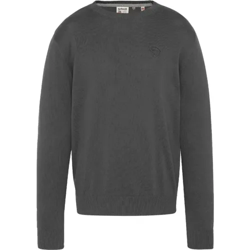 Baumwoll Rundhals Pullover , Herren, Größe: XL - Schott NYC - Modalova